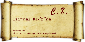 Czirmai Klára névjegykártya
