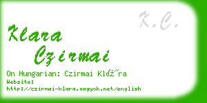 klara czirmai business card